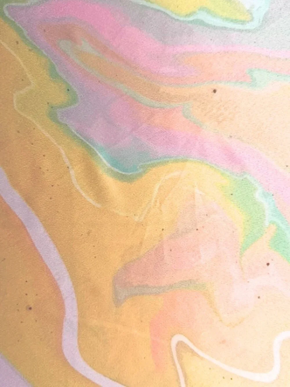 Yellow Sunset Marble Swirl Square Scarf 48x48cm | Custom Design Bandana NWOT